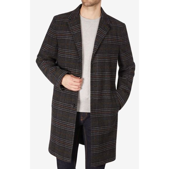 Tommy Hilfiger Men's Sz 44R Multi Addison Wool Blend Trim Fit Overcoat $395 - Picture 13 of 13